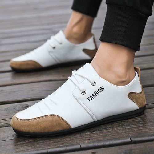 Men's Casual Work Leather Shoes - White