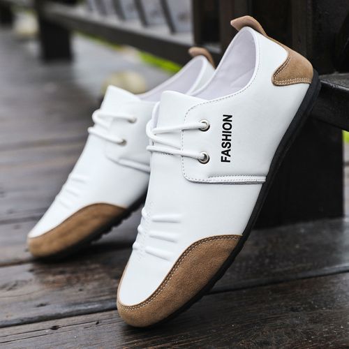 Men's Casual Work Leather Shoes - White