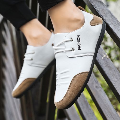 Men's Casual Work Leather Shoes - White