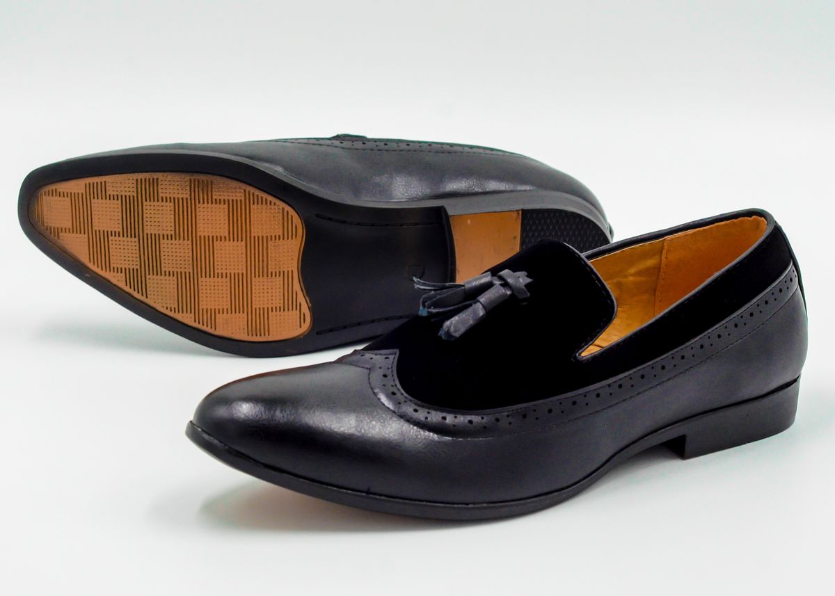 Men Leather Loafer Casual Shoe - Black