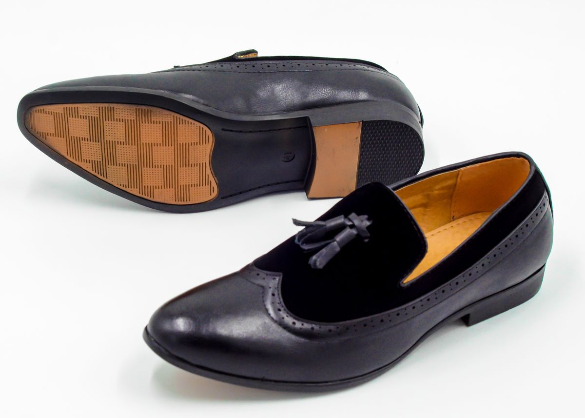 Men Leather Loafer Casual Shoe - Black