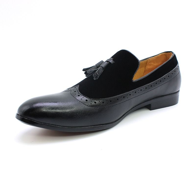 Men Leather Loafer Casual Shoe - Black
