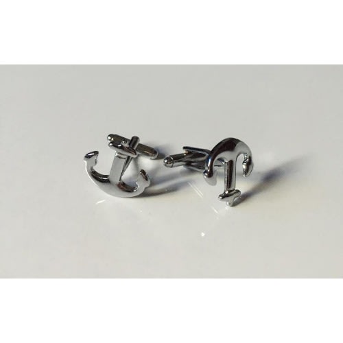 Anchor Steel Luxury Men's Cuff Links- Silver