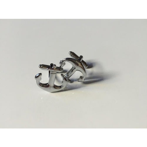 Anchor Steel Luxury Men's Cuff Links- Silver