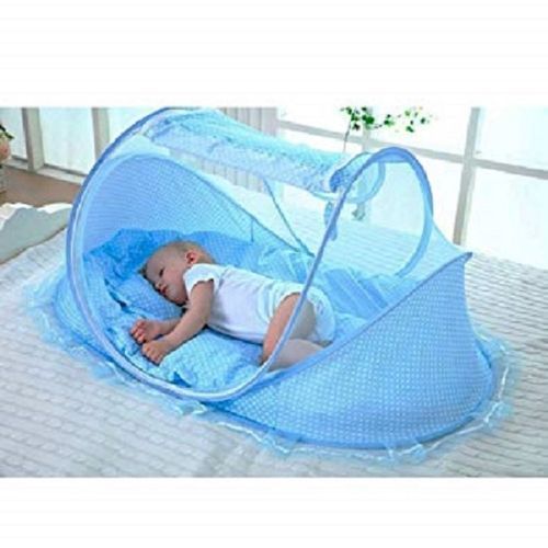 Baby Bath Set 7pcs - Blue + Pop Up Baby Bed Net - Blue