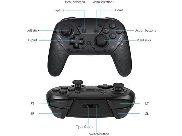 Wireless Pro Controller For Nintendo Switch Panda Switch Controller With NFC Wake-up Function Compatible With Switch Lite PC Support Motion Control Turbo Vibration