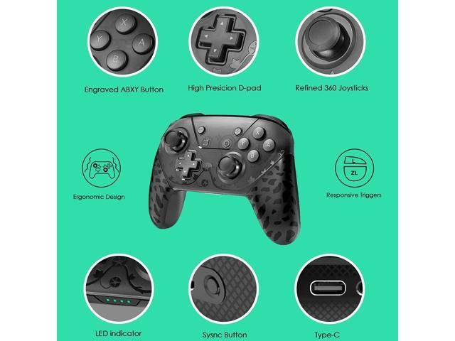 Wireless Pro Controller For Nintendo Switch Panda Switch Controller With NFC Wake-up Function Compatible With Switch Lite PC Support Motion Control Turbo Vibration