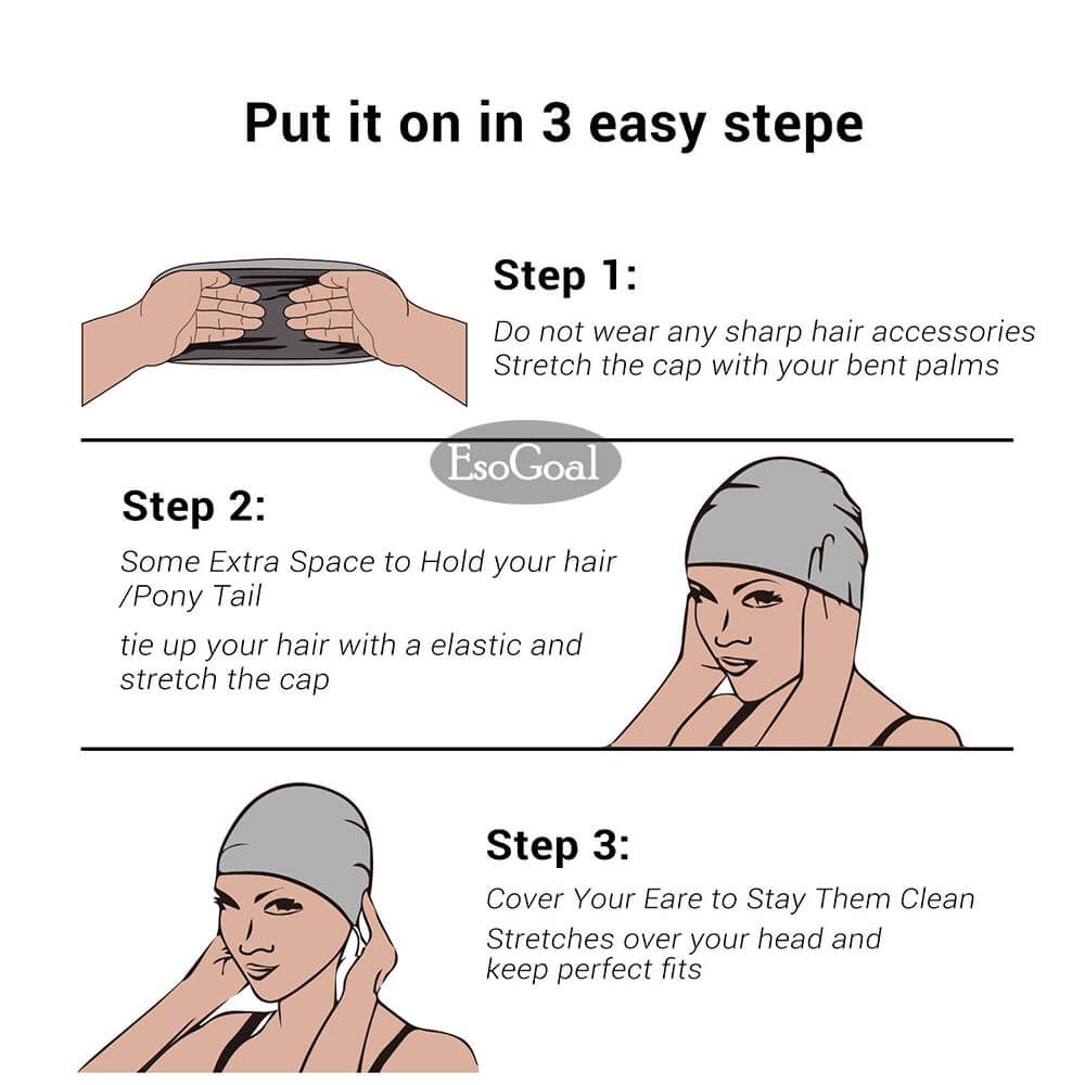 EsoGoal Nylon High Elasticity Swim Caps For Adults