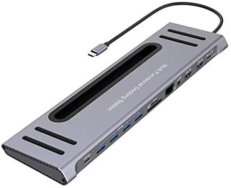 USB-C Multi Function Docking Station 12 In 1 (HDMI, USB 3.0, USB-C, 3.5mm Audio Jack, PD Charging