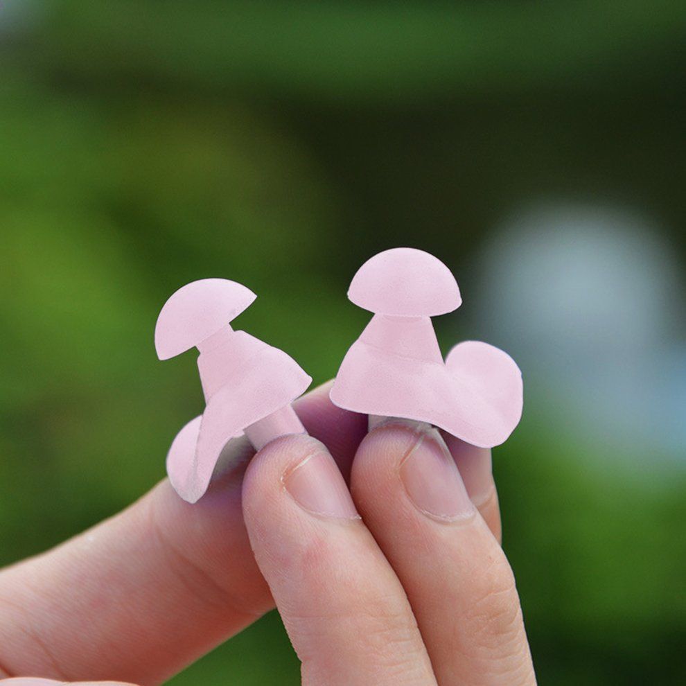1 Pair Waterproof Swimming Professional Sili One Swim Earplugs Soft Ear Plug-pink