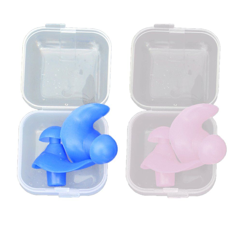 1 Pair Waterproof Swimming Professional Sili One Swim Earplugs Soft Ear Plug-pink