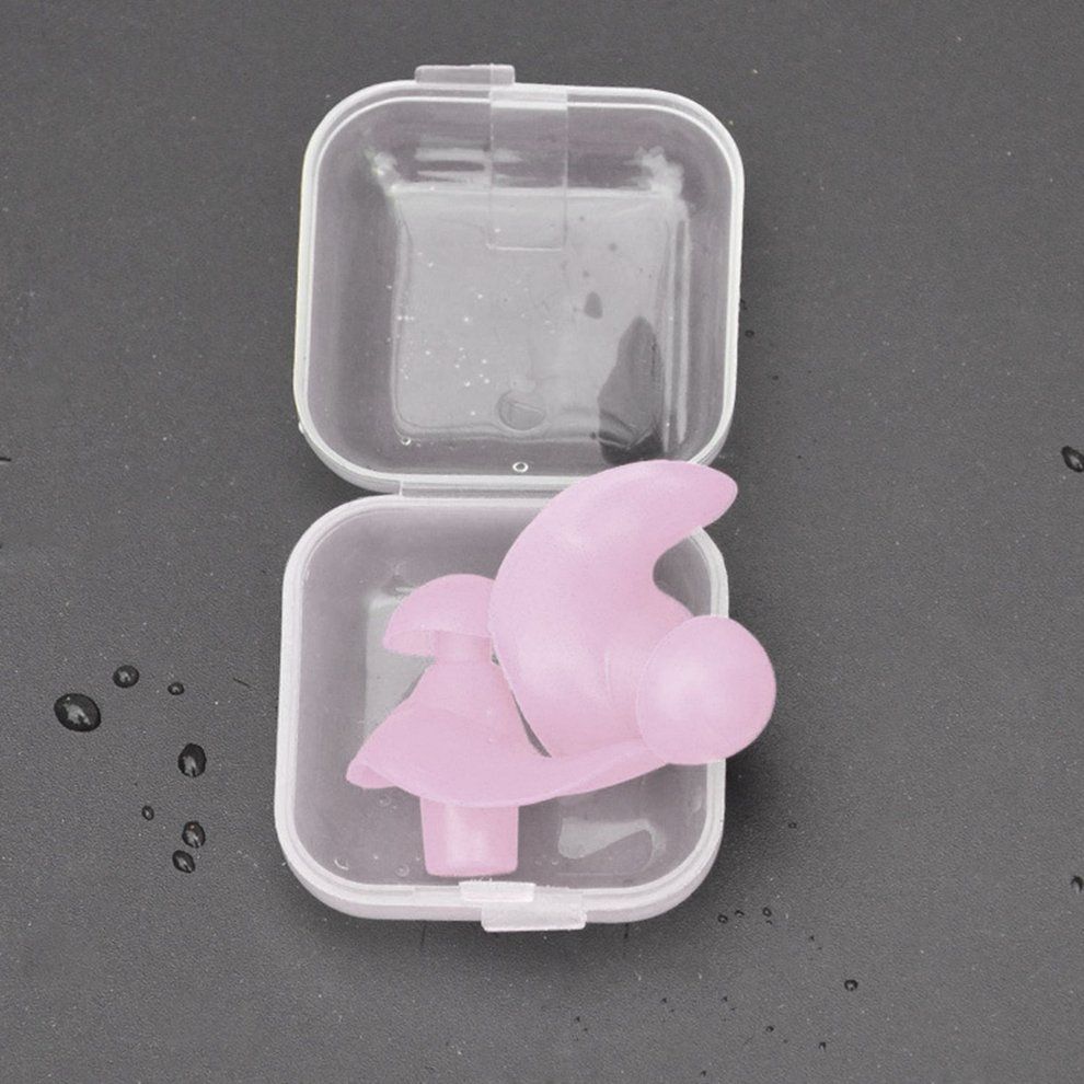 1 Pair Waterproof Swimming Professional Sili One Swim Earplugs Soft Ear Plug-pink