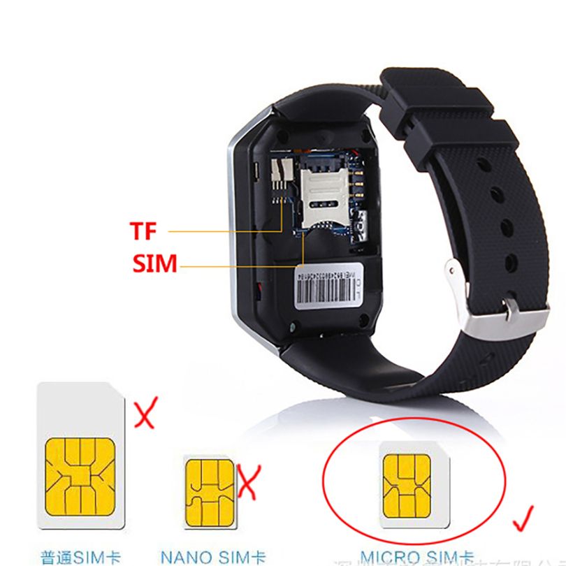 Digital Touch Screen Smart Watch DZ09 Q18 Bracelet Camera Bluetooth WristWatch SIM Card Smartwatch Ios Android Phones Support(#black)