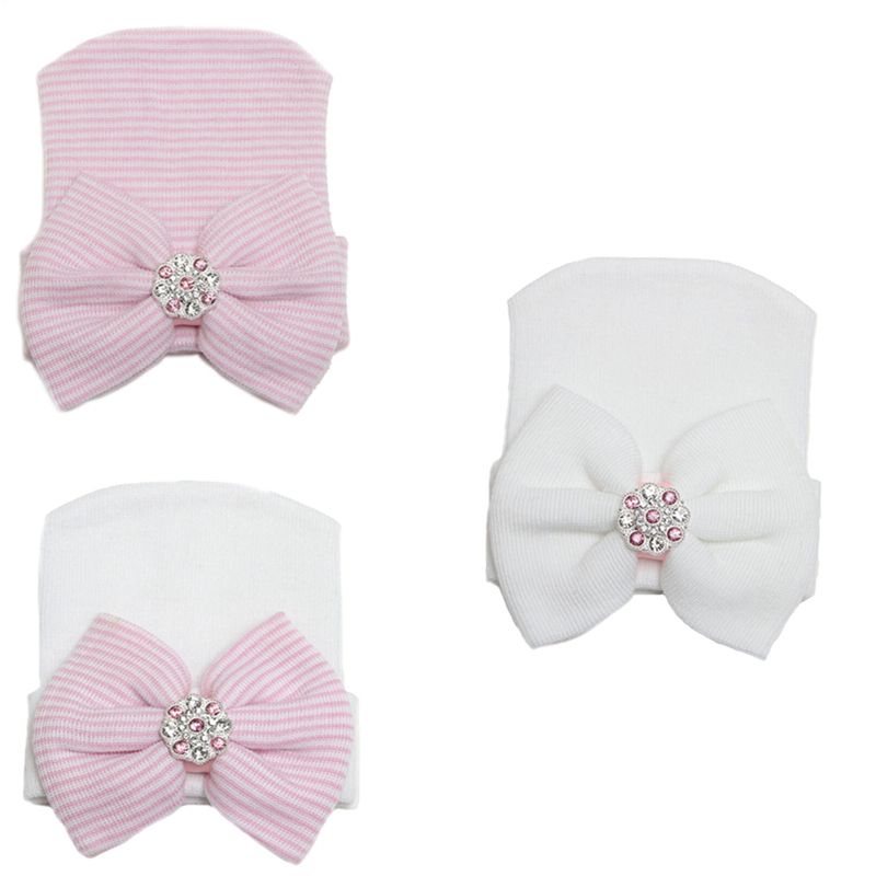 Newborn Baby Cotton Bow Soft Stretchy Hat
