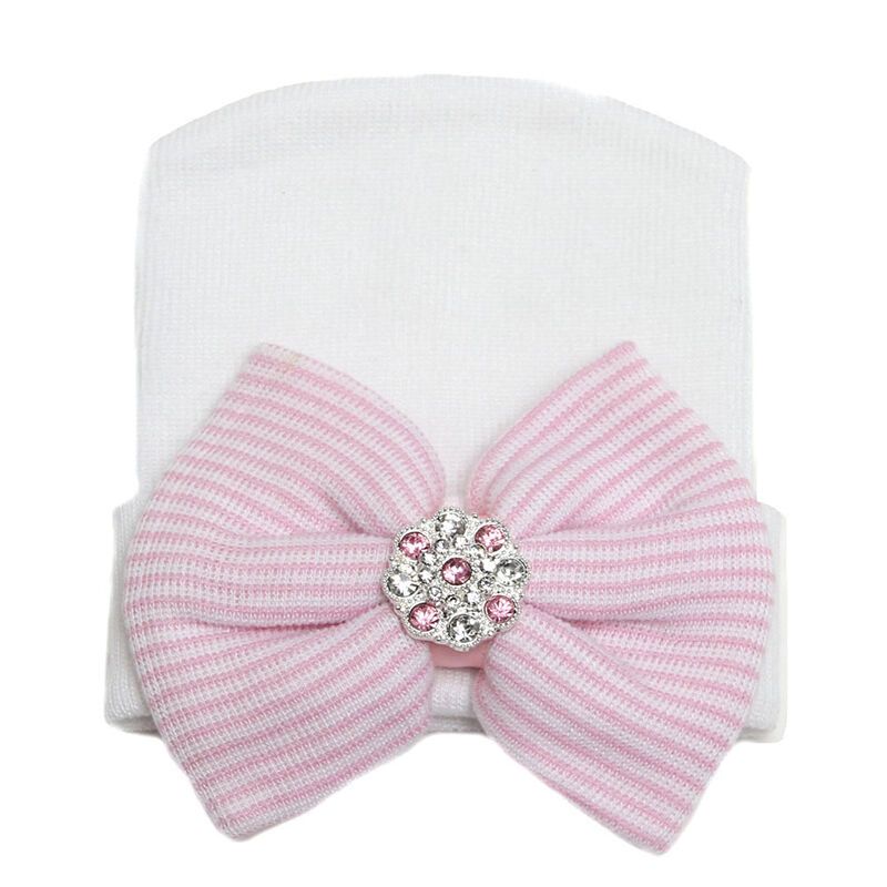 Newborn Baby Cotton Bow Soft Stretchy Hat