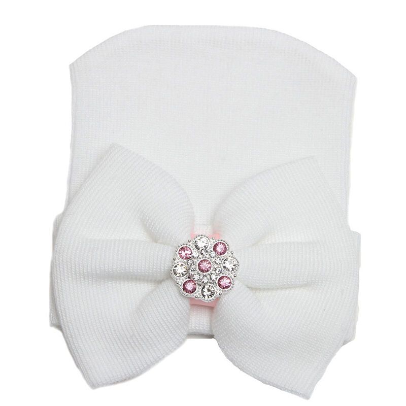Newborn Baby Cotton Bow Soft Stretchy Hat