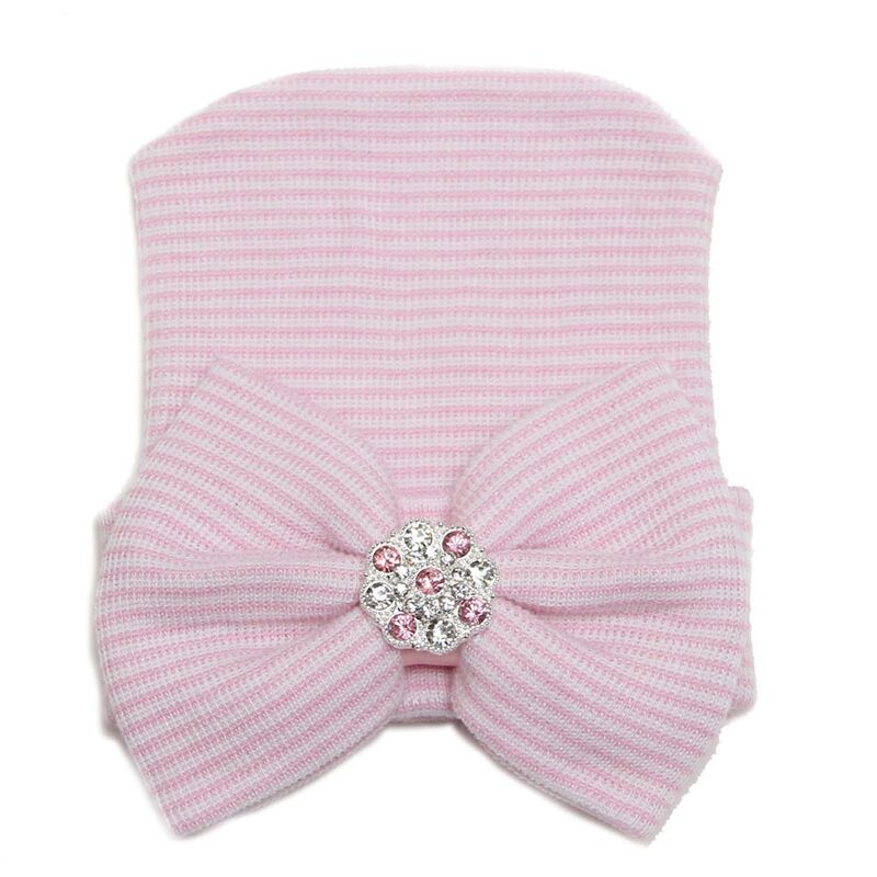 Newborn Baby Cotton Bow Soft Stretchy Hat