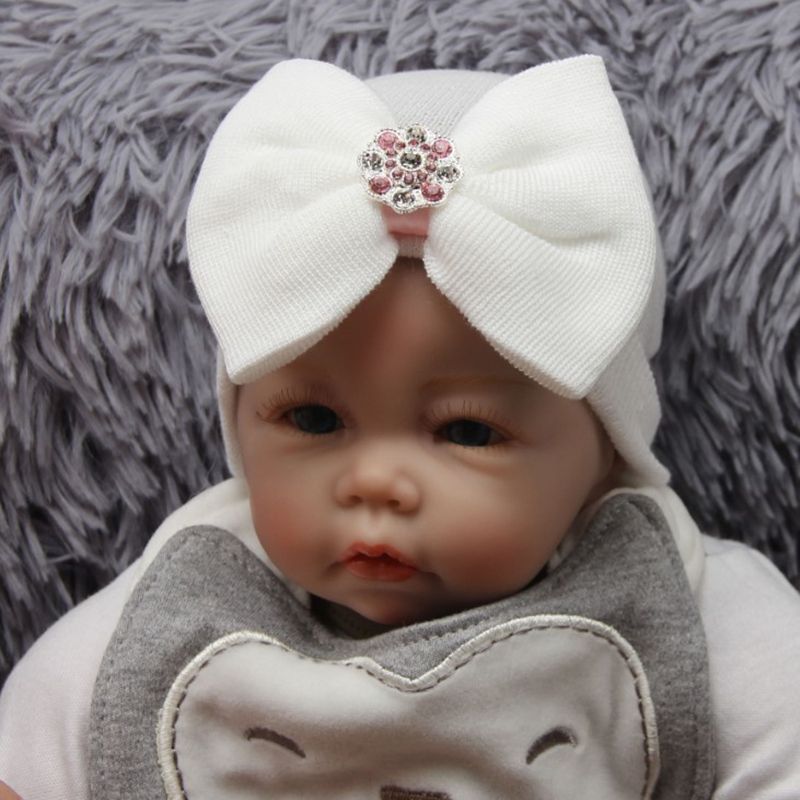 Newborn Baby Cotton Bow Soft Stretchy Hat