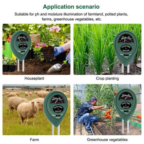 Soil PH Meter Moisture Meter Light  PH Test Kits 3-in-1