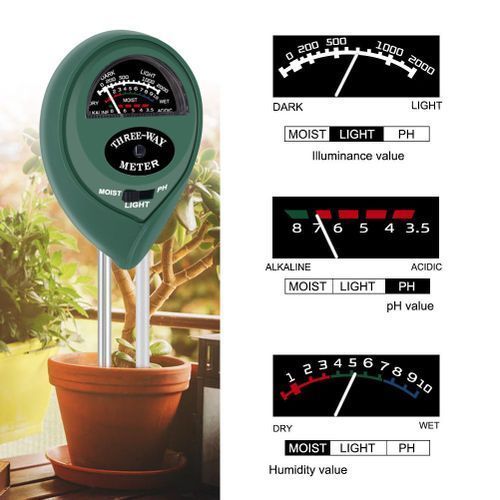 Soil PH Meter Moisture Meter Light  PH Test Kits 3-in-1