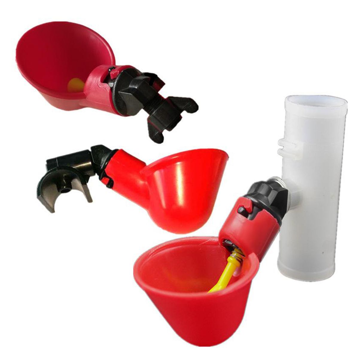 5Pcs Automatic Birds Coop Poultry Drinker Drinking Cups Chicken Water