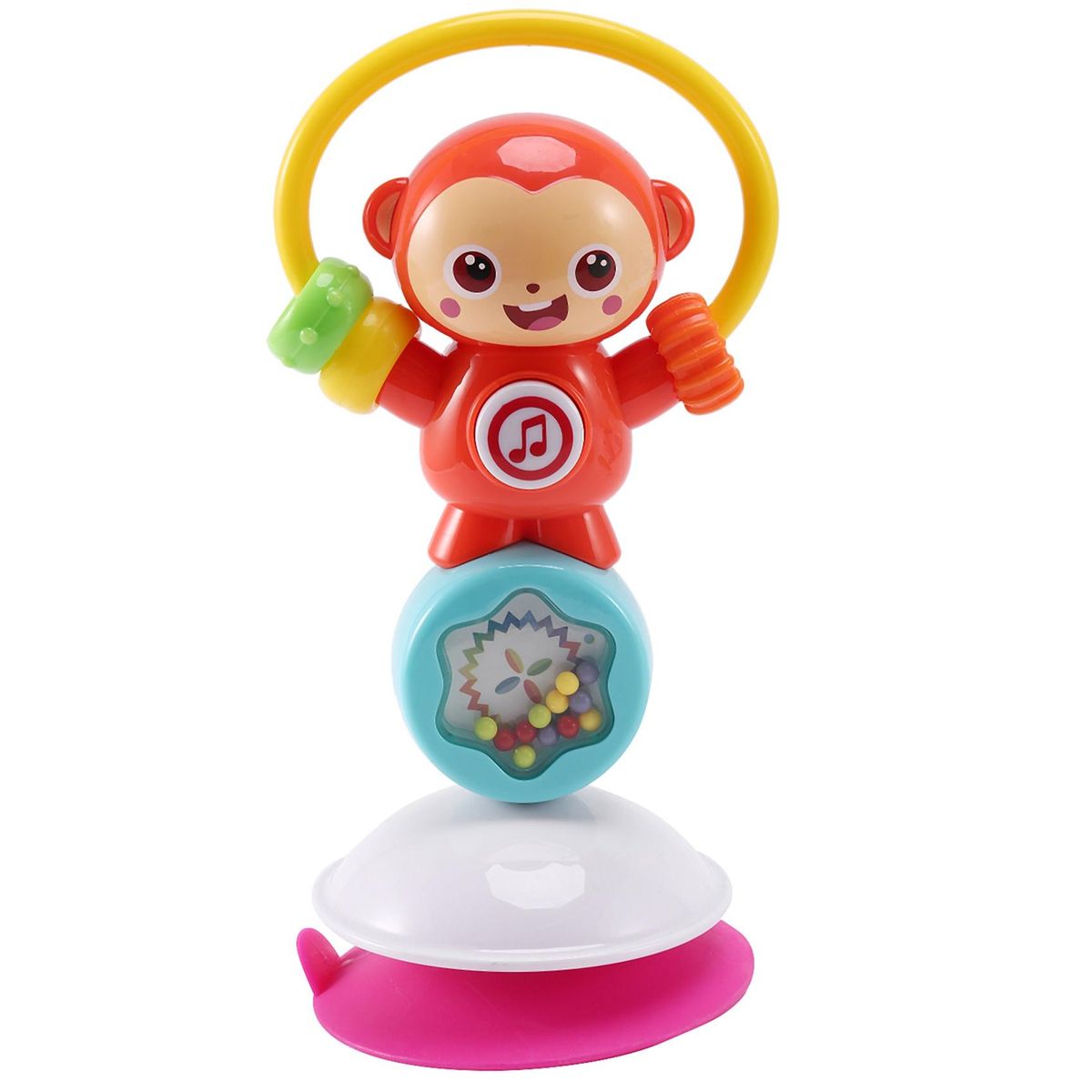 DIGO Baby Dining Table Dining Toy Rotating Dining Chair Baby with Sucker Children Rattle Little Monkey