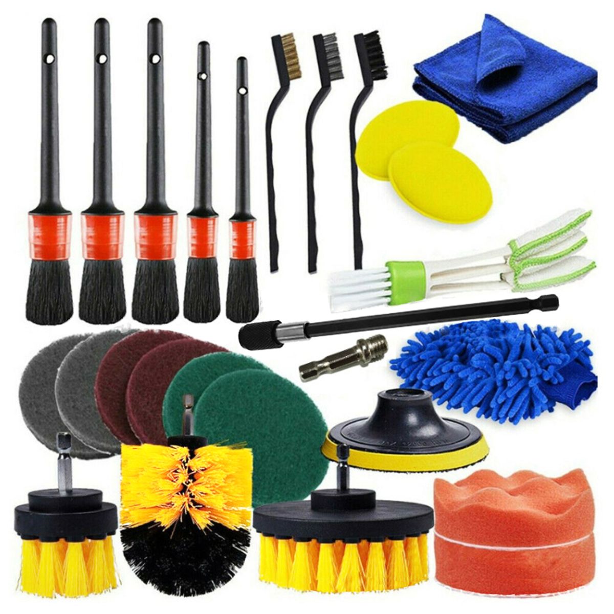 26 PCS Drill Brush Attachments Car Detailing Brush Kit