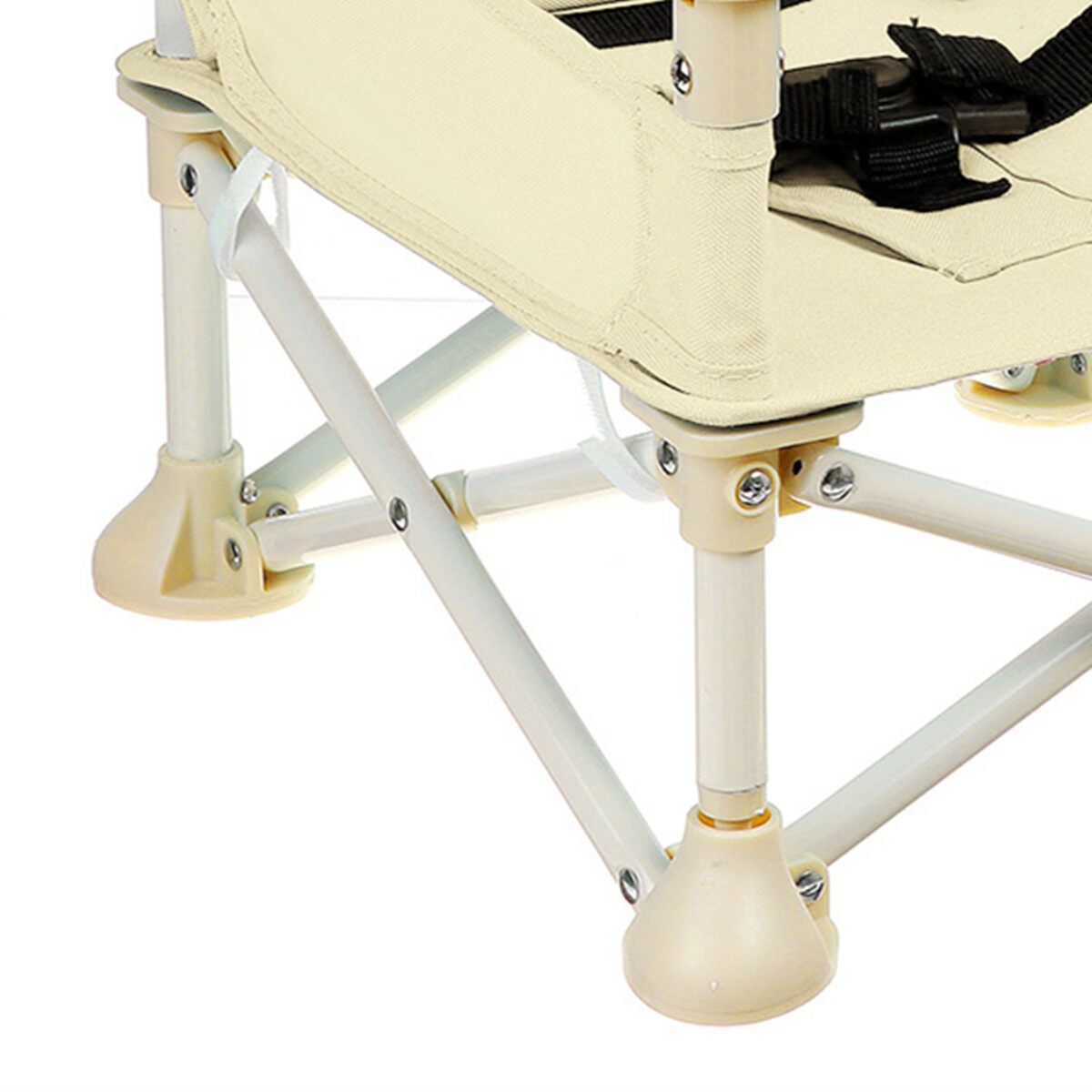 Foldable Baby Feeding High Chair Dining Booster Table Seat Highchair With Tray Beige