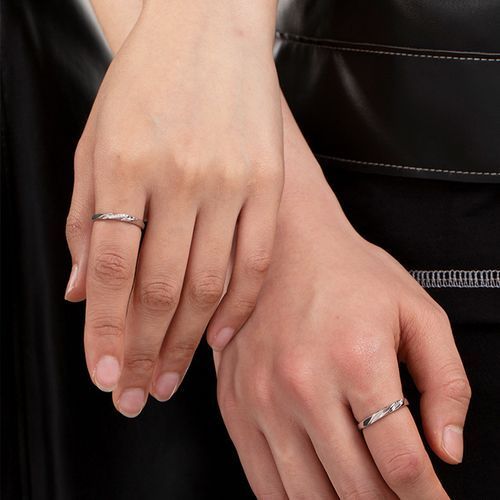 Couple S925 Silver Ring Jewelry Engagement Marriage Open Adjustable Ring