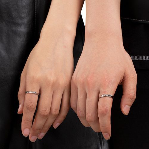 Couple S925 Silver Ring Jewelry Engagement Marriage Open Adjustable Ring