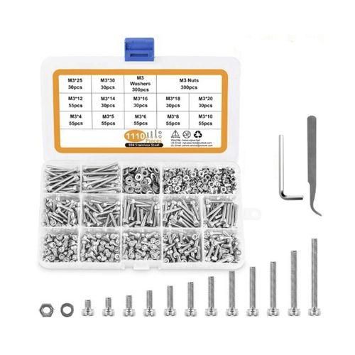 M3 Stainless Steel Screws Nuts Washers Assortment