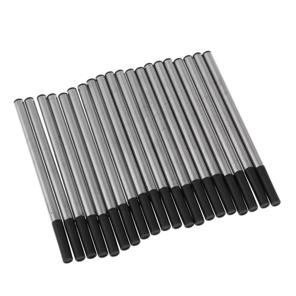 20x Metal Fine Point - Pen Refill For Office School Writing Black