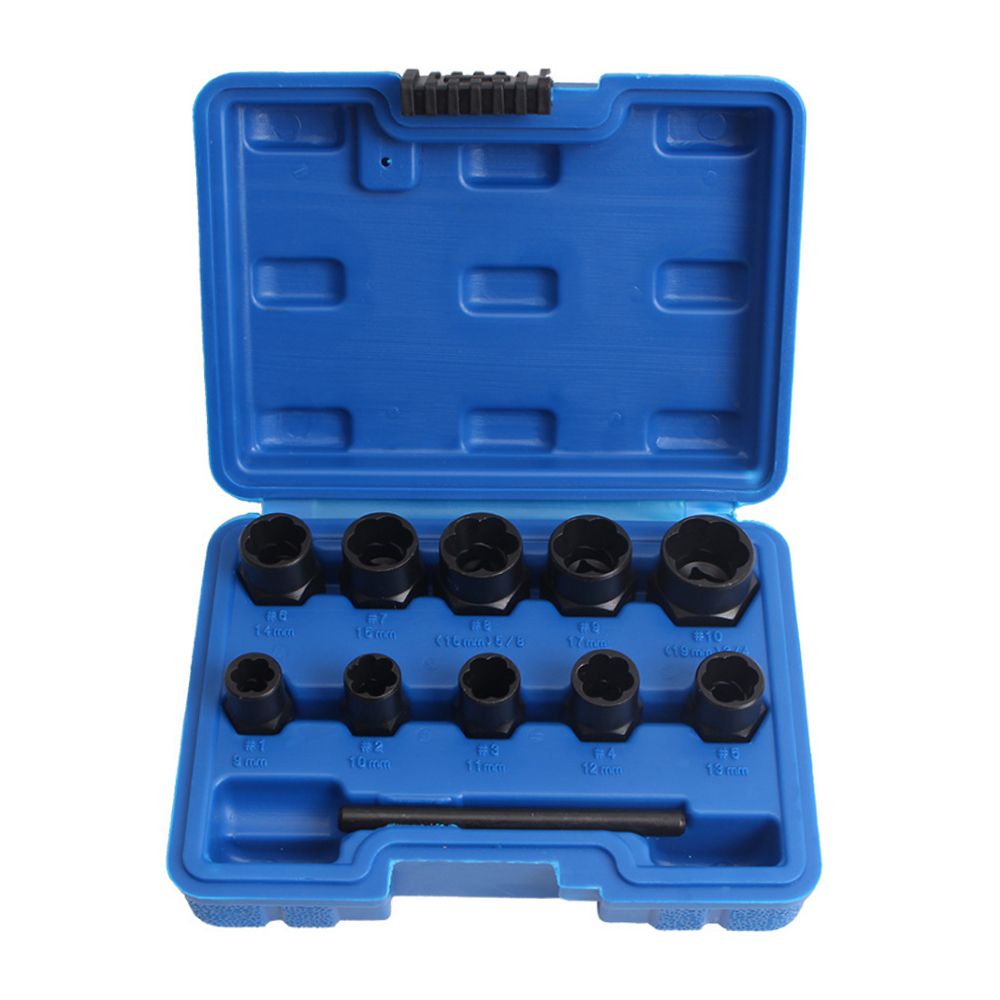 11Pcs Nut Bolt Extractor Socket Set Damaged Rusted Bolt