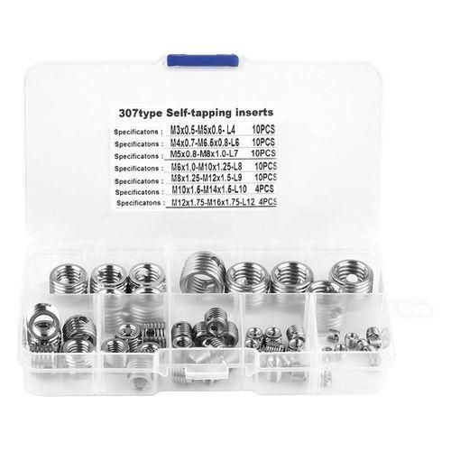 58 Pcs / Set Of Silver Stainless Steel Thread