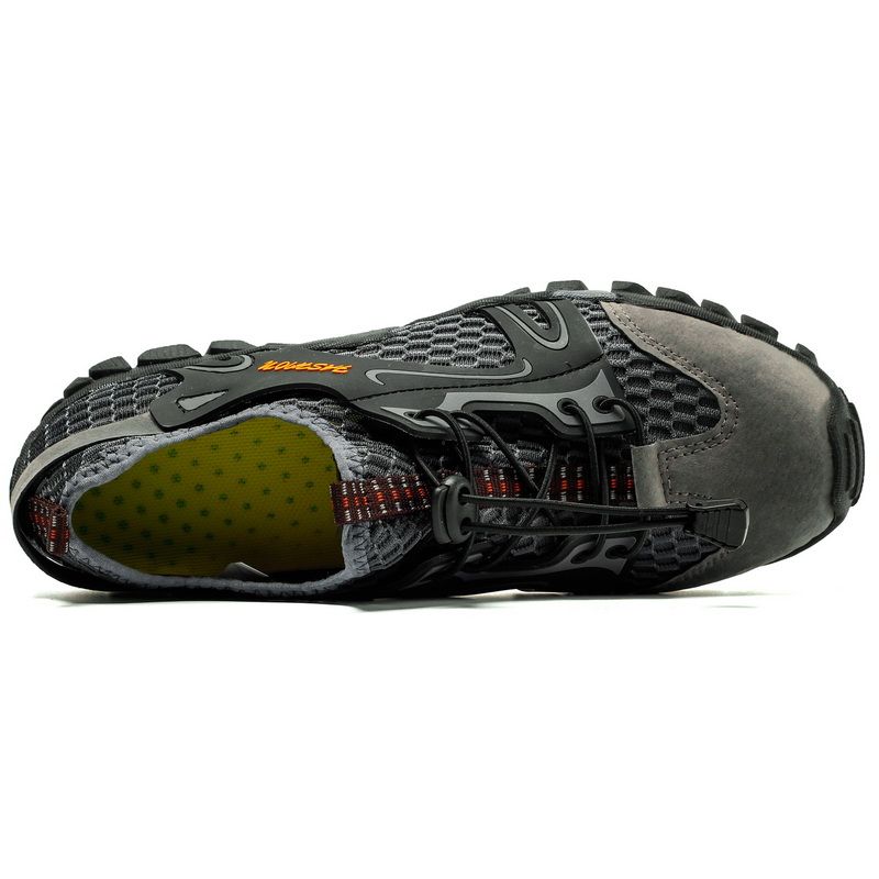 Mens Mountain Trekking Shoes Big Size 39-50 Summer Mesh Breathable Men Hiking Shoes Outdoor Man Sneakers Male Quick-dry Water Shoes Grey