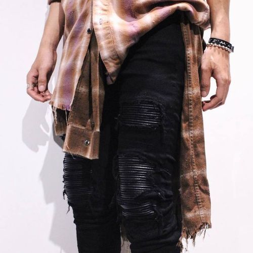 Men's Fashion Slim Stretch High Street Ripped Jeans For Men-Black