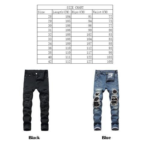 Men's Fashion Slim Stretch High Street Ripped Jeans For Men-Black