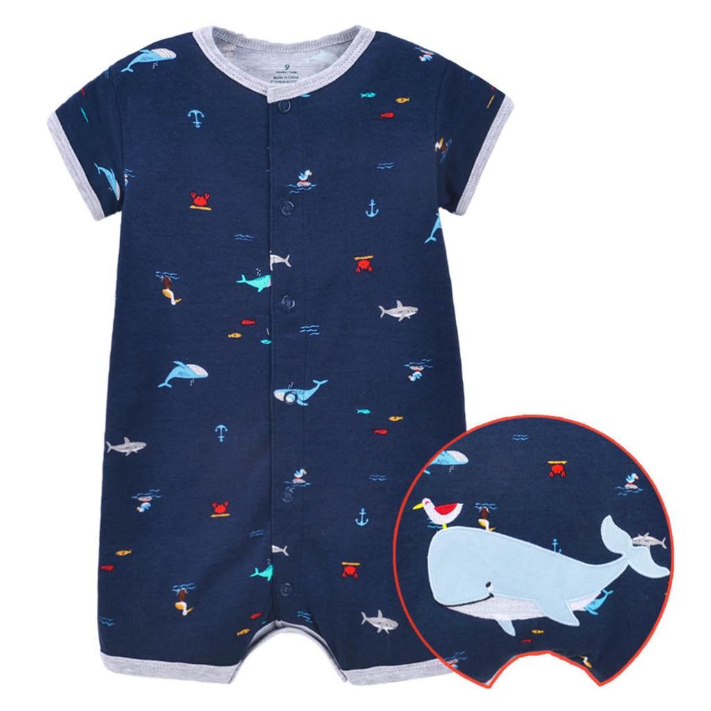 Boys Navy Blue - Fish Romper