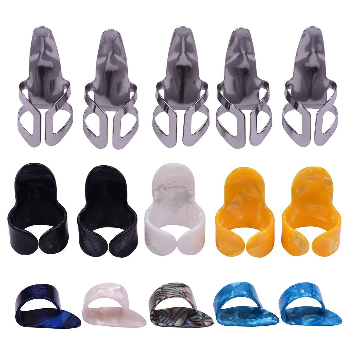 Guitar Thumb Finger Picks Set 5 Thumb Picks 5 Index Finger