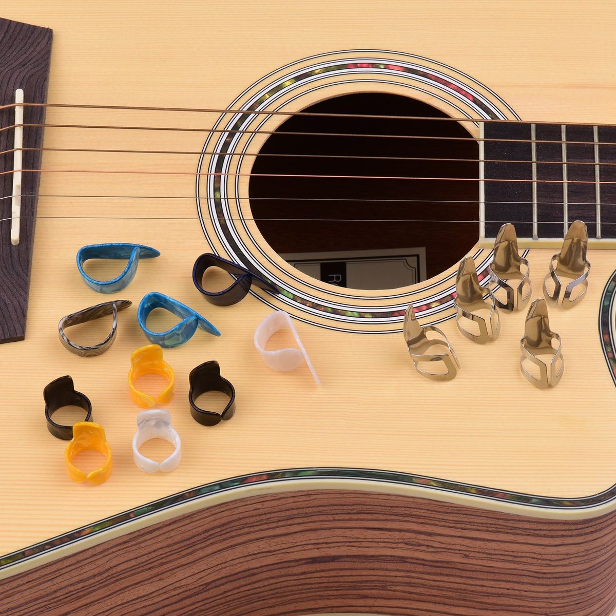 Guitar Thumb Finger Picks Set 5 Thumb Picks 5 Index Finger