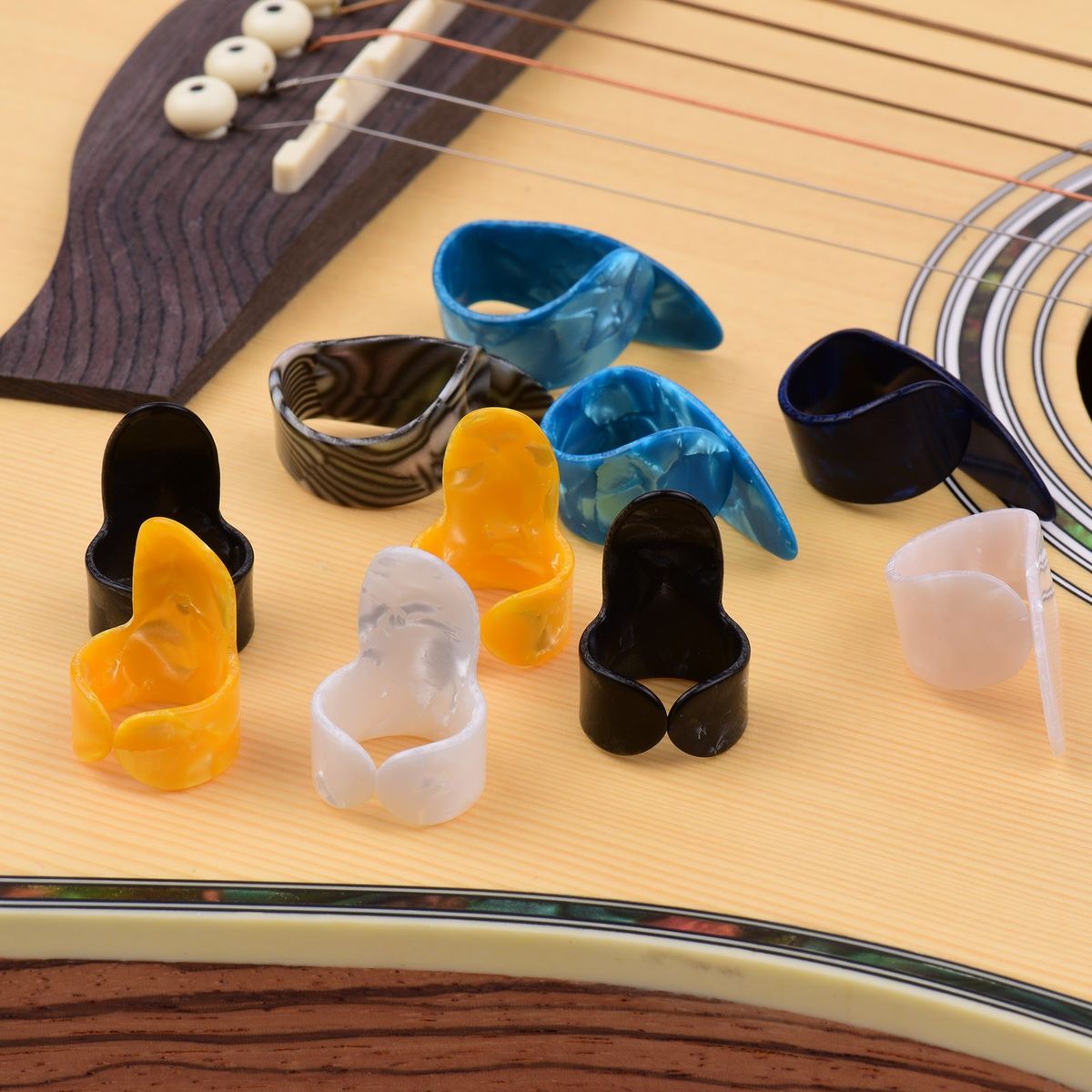 Guitar Thumb Finger Picks Set 5 Thumb Picks 5 Index Finger