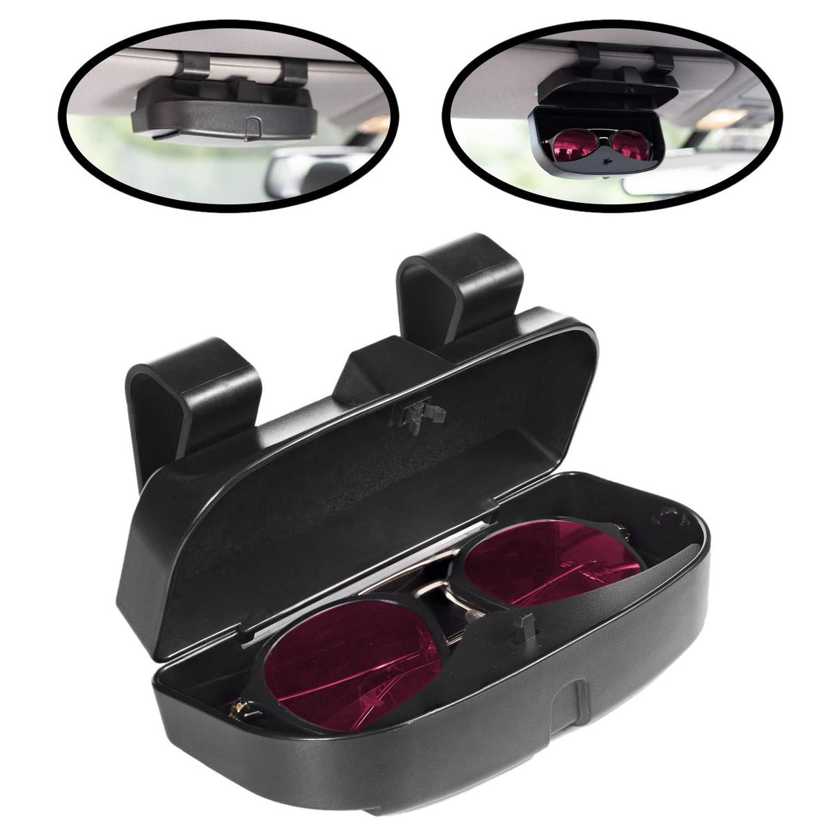 Car Sun Visor Sunglasses Case Holder Eye Glasses Organizer