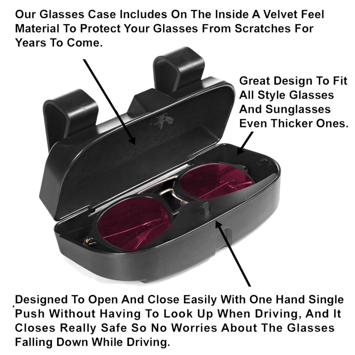 Car Sun Visor Sunglasses Case Holder Eye Glasses Organizer
