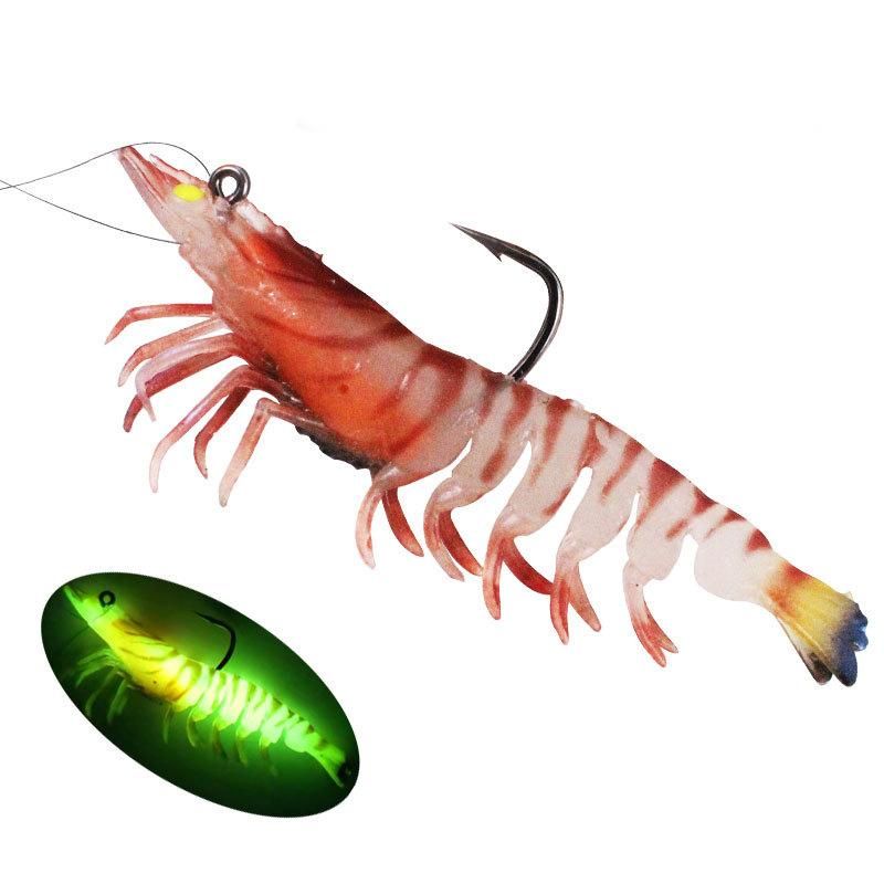 Glow-in-the-dark shrimp bait glow-in-the-dark snakehead bait with hook