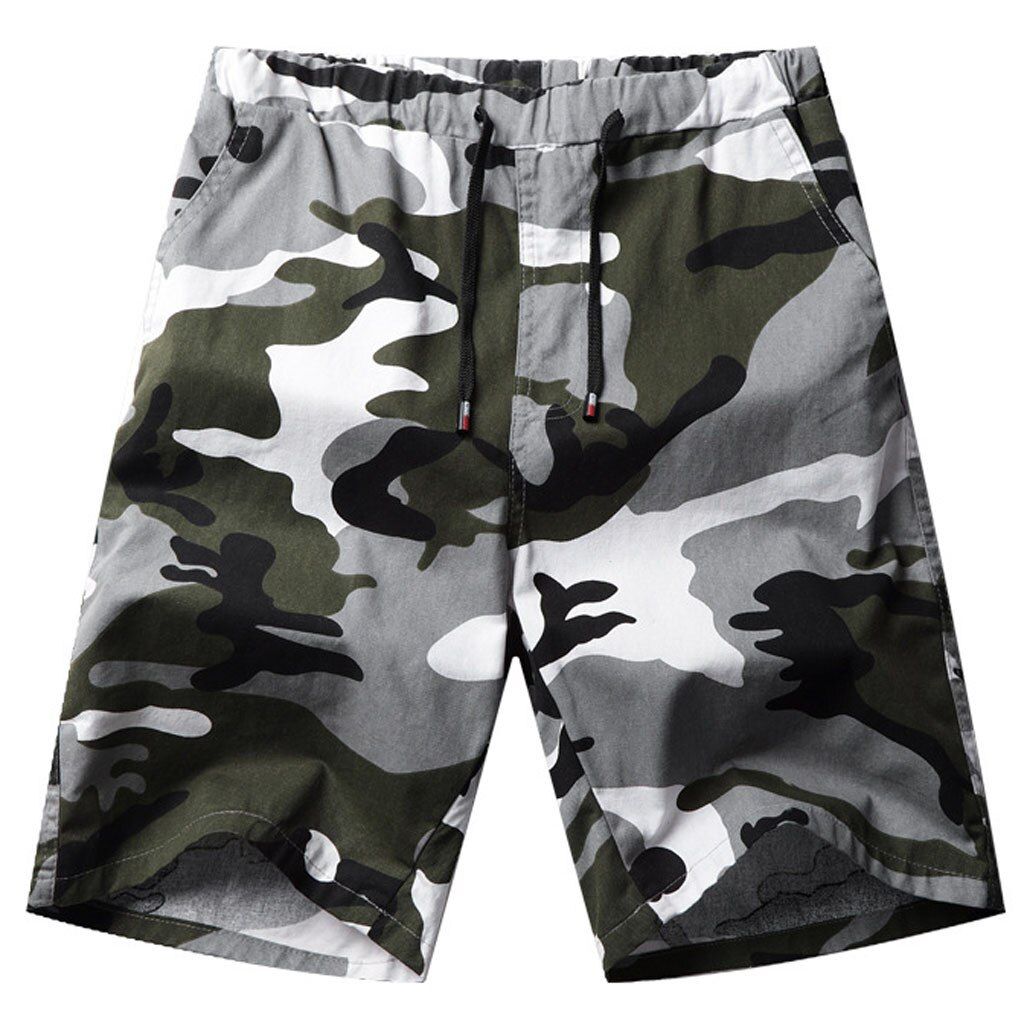 Mens Casual Shorts Knee Length  Summer Men's Camo Cargo Shorts Jogger Loose Short Pants
