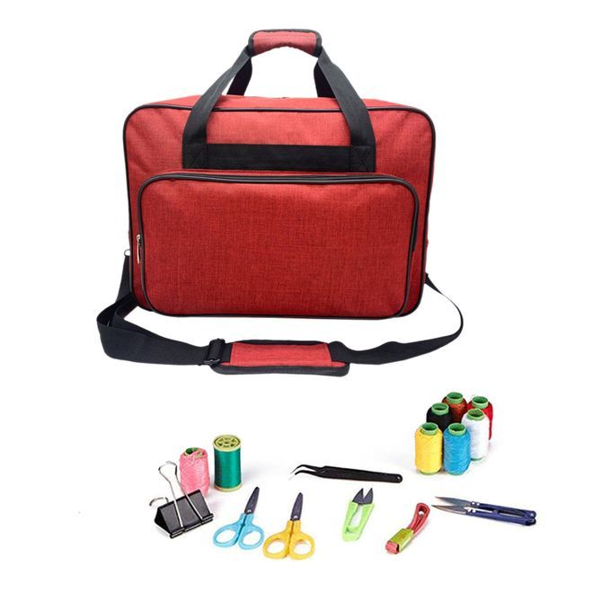 Sewing Carry Bag Hold All Strong Large Storage Craft Travel School Red