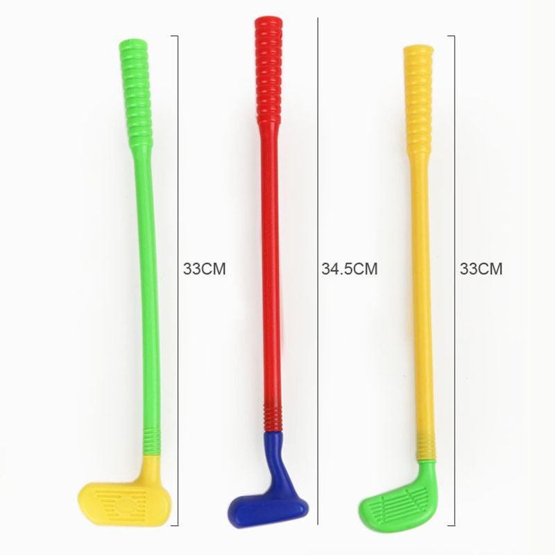 Kid Golf Plastic Toy Set Golf Clubs Balls Indoor Outdoor