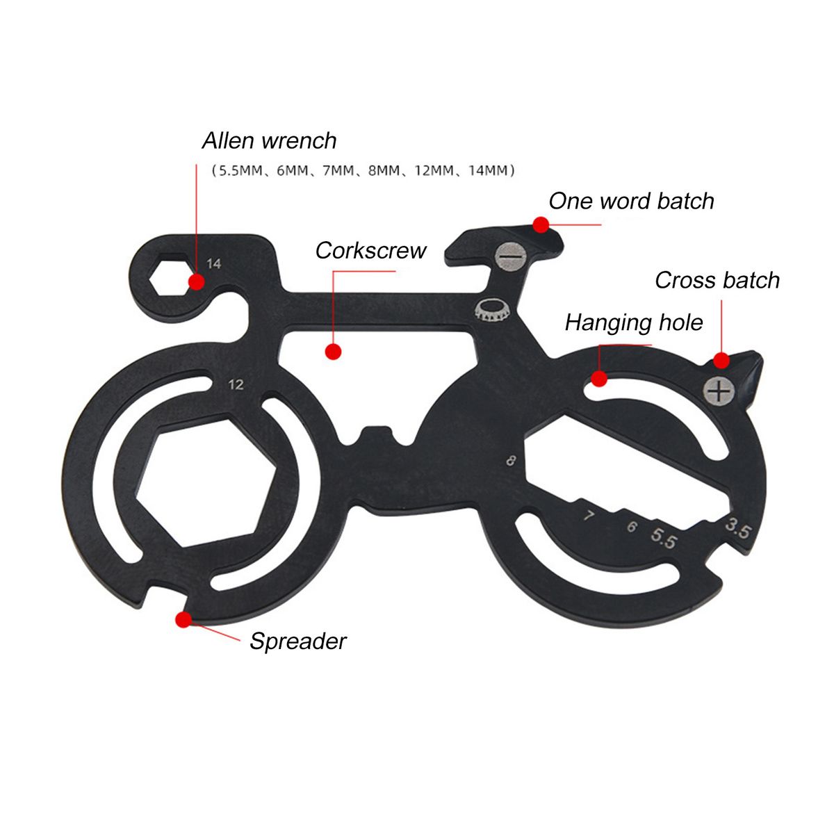Multi Tool Tools Card Bike-Shape Bike Function Repair