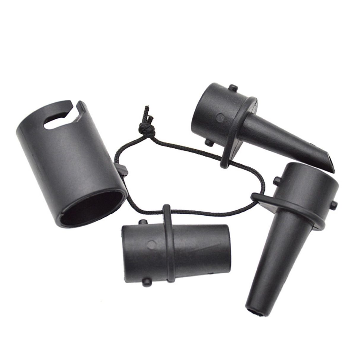 4PcsSet Air Valve Adaptors Inflatable Nozzles Heads Black