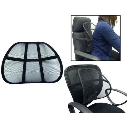 Car Seat And Office Chair Mesh Lumbar Back Support-black